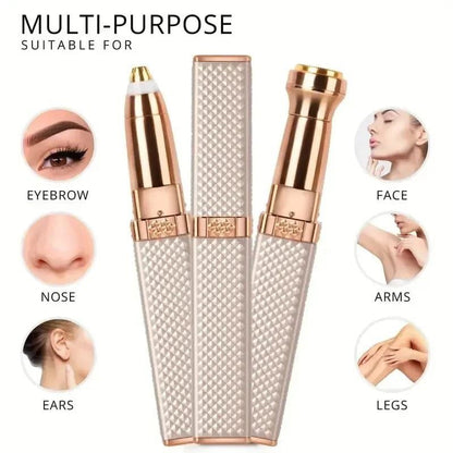 2 in 1 USB Rechargeable Facial & Eyebrow Hair Remover | Painless Precision Trimmer for Women